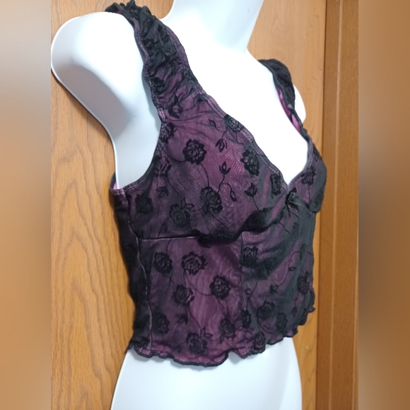 New coolane floral print mesh cropped tank top - Picture 10 of 13